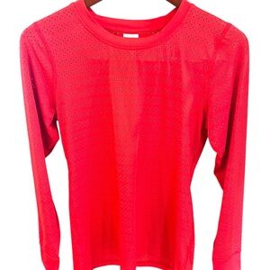Zyia active laser cut pullover long sleeve shirt- Red size S